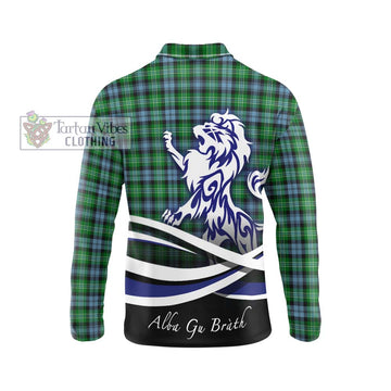 Arbuthnot Ancient Tartan Long Sleeve Polo Shirt with Alba Gu Brath Regal Lion Emblem