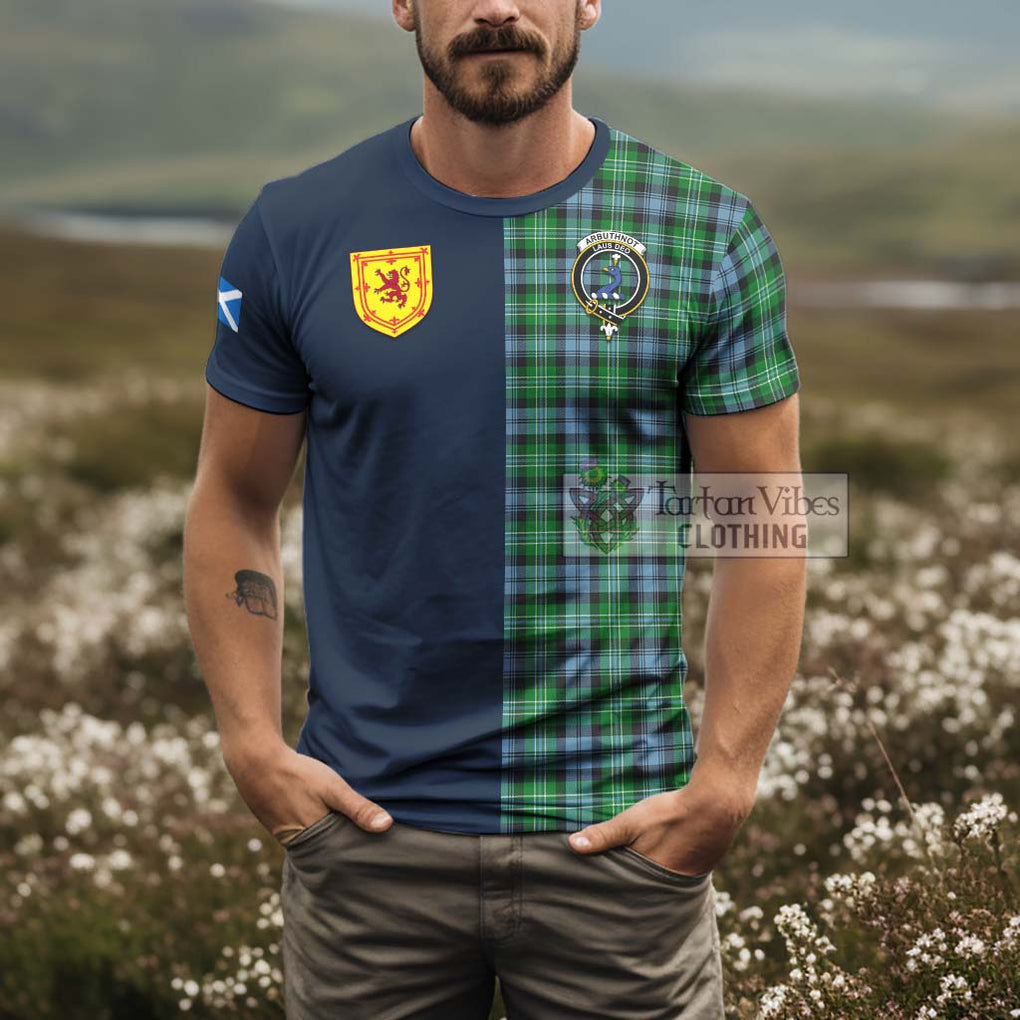 Tartan Vibes Clothing Arbuthnot Ancient Tartan T-Shirt Alba with Scottish Lion Royal Arm Half Style