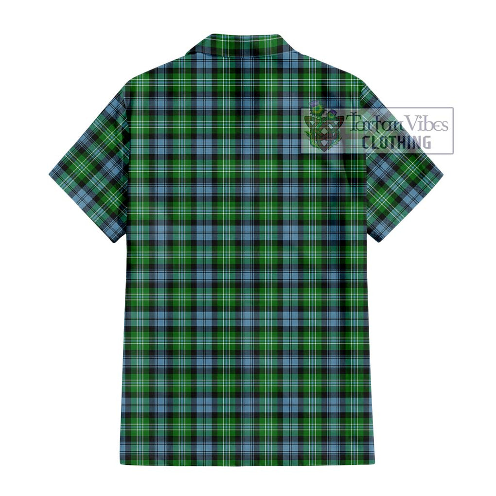 Arbuthnot Ancient Tartan Short Sleeve Button Shirt with Family Crest DNA In Me Style - Tartanvibesclothing Shop