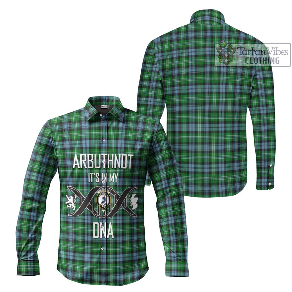 Arbuthnot Ancient Tartan Long Sleeve Button Shirt with Family Crest DNA In Me Style Men's Shirt - Tartanvibesclothing Shop