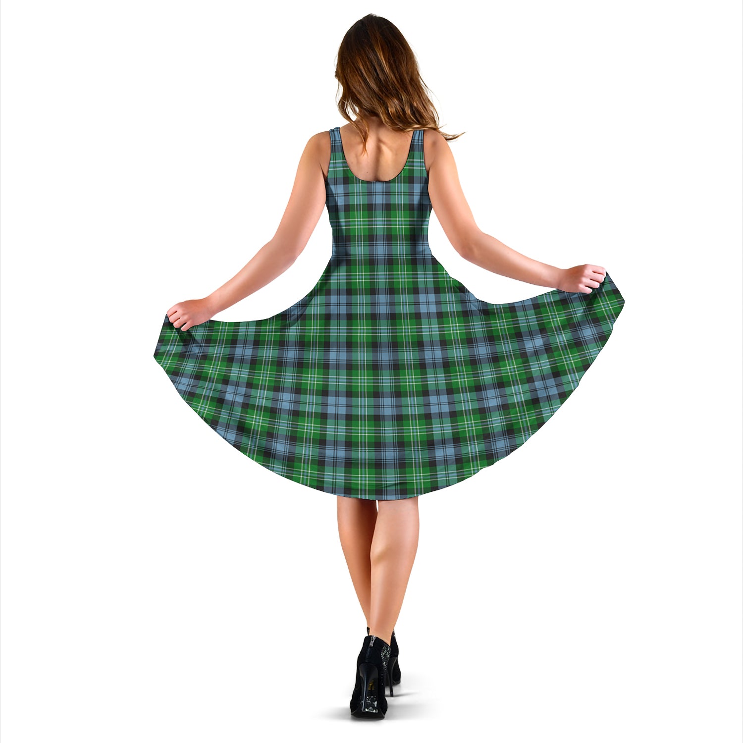 Arbuthnot Ancient Tartan Sleeveless Midi Womens Dress - Tartanvibesclothing