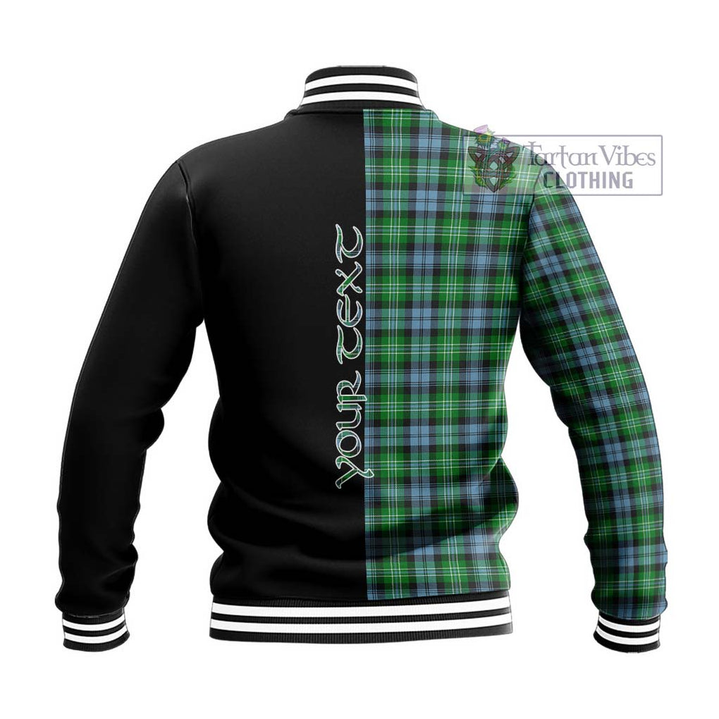 Arbuthnot Ancient Tartan Baseball Jacket with Family Crest and Half Of Me Style - Tartanvibesclothing Shop