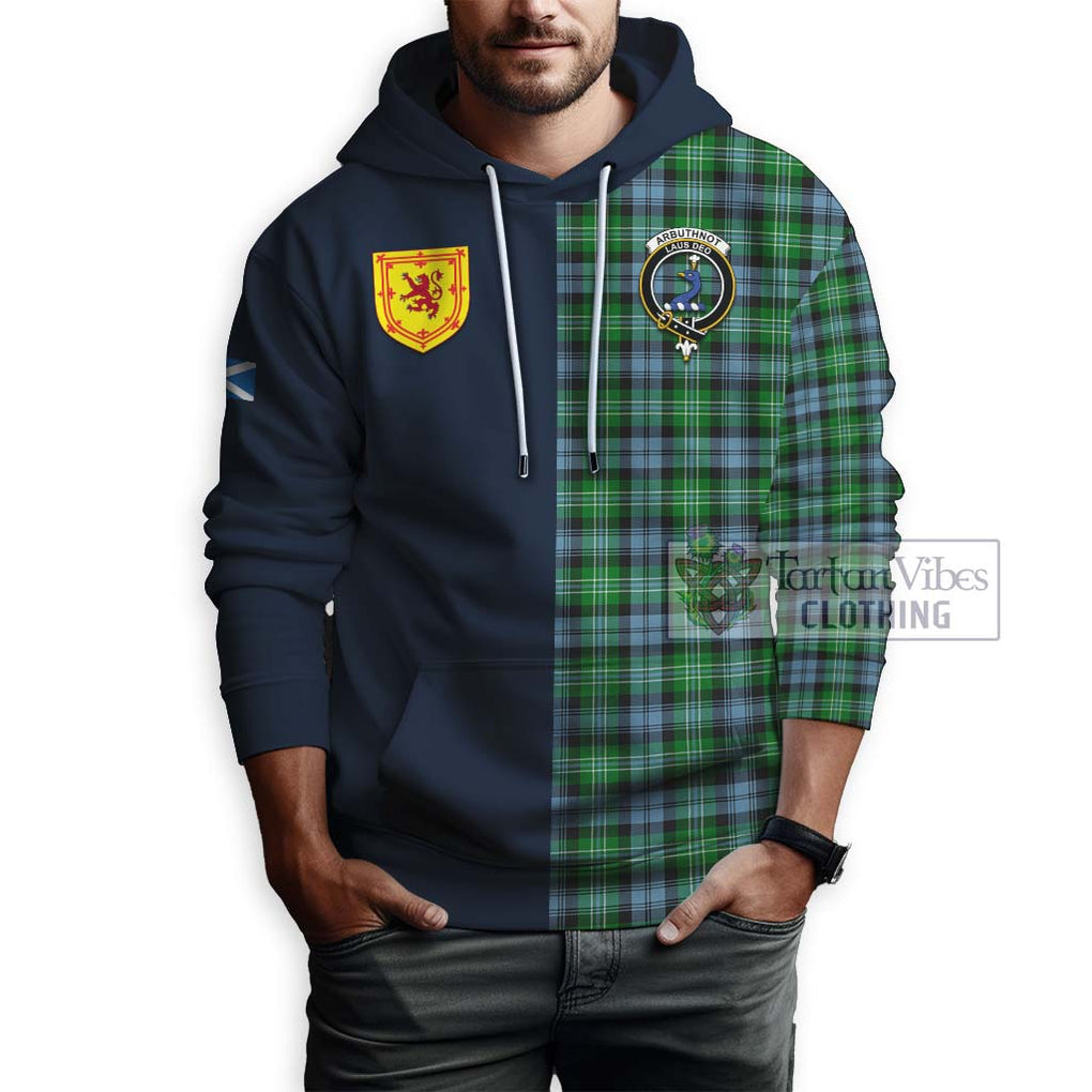 Tartan Vibes Clothing Arbuthnot Ancient Tartan Hoodie with Scottish Lion Royal Arm Half Style