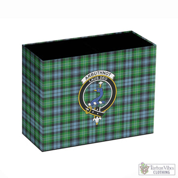 Arbuthnot Ancient Tartan Pen Holder with Family Crest