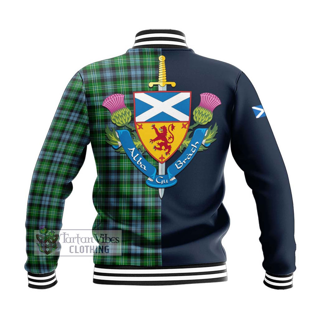 Tartan Vibes Clothing Arbuthnot Ancient Tartan Baseball Jacket with Scottish Lion Royal Arm Half Style