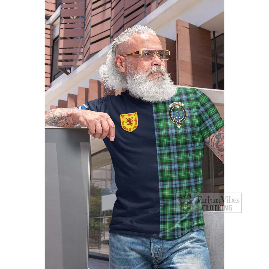 Tartan Vibes Clothing Arbuthnot Ancient Tartan Cotton T-shirt with Scottish Lion Royal Arm Half Style