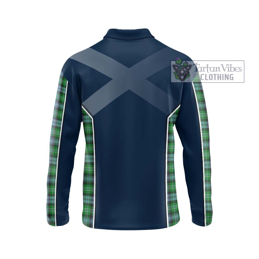 Arbuthnot Ancient Tartan Long Sleeve Polo Shirt with Family Crest and Lion Rampant Vibes Sport Style - Tartan Vibes Clothing