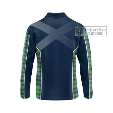 Arbuthnot Ancient Tartan Long Sleeve Polo Shirt with Family Crest and Lion Rampant Vibes Sport Style