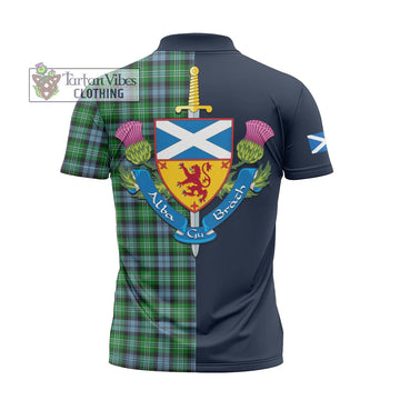 Arbuthnot Ancient Tartan Zipper Polo Shirt Alba with Scottish Lion Royal Arm Half Style