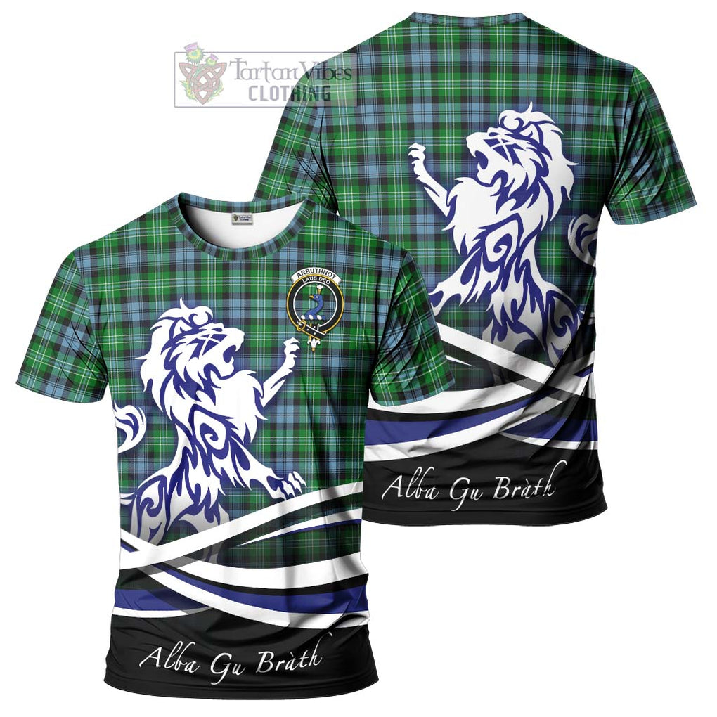 Tartan Vibes Clothing Arbuthnot Ancient Tartan Cotton T-shirt with Alba Gu Brath Regal Lion Emblem