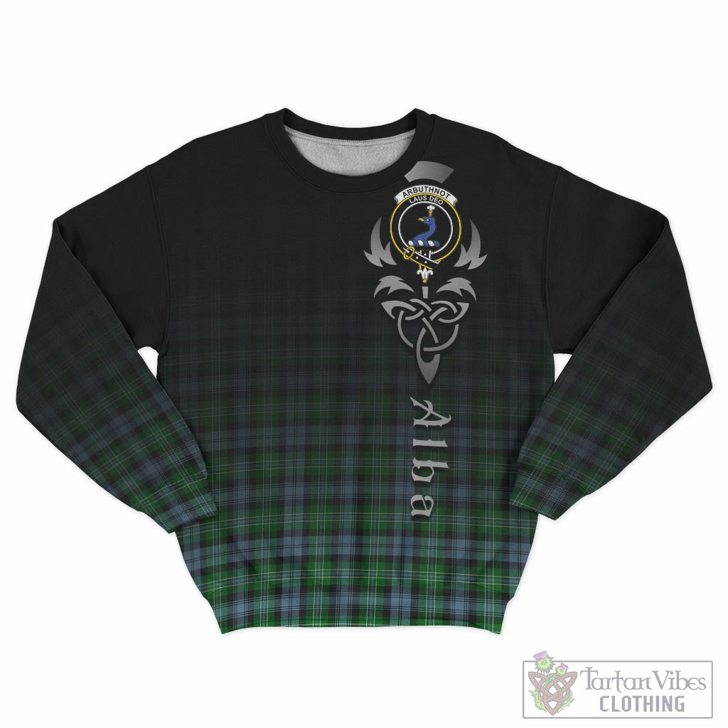 Tartan Vibes Clothing Arbuthnot Ancient Tartan Sweatshirt Featuring Alba Gu Brath Family Crest Celtic Inspired