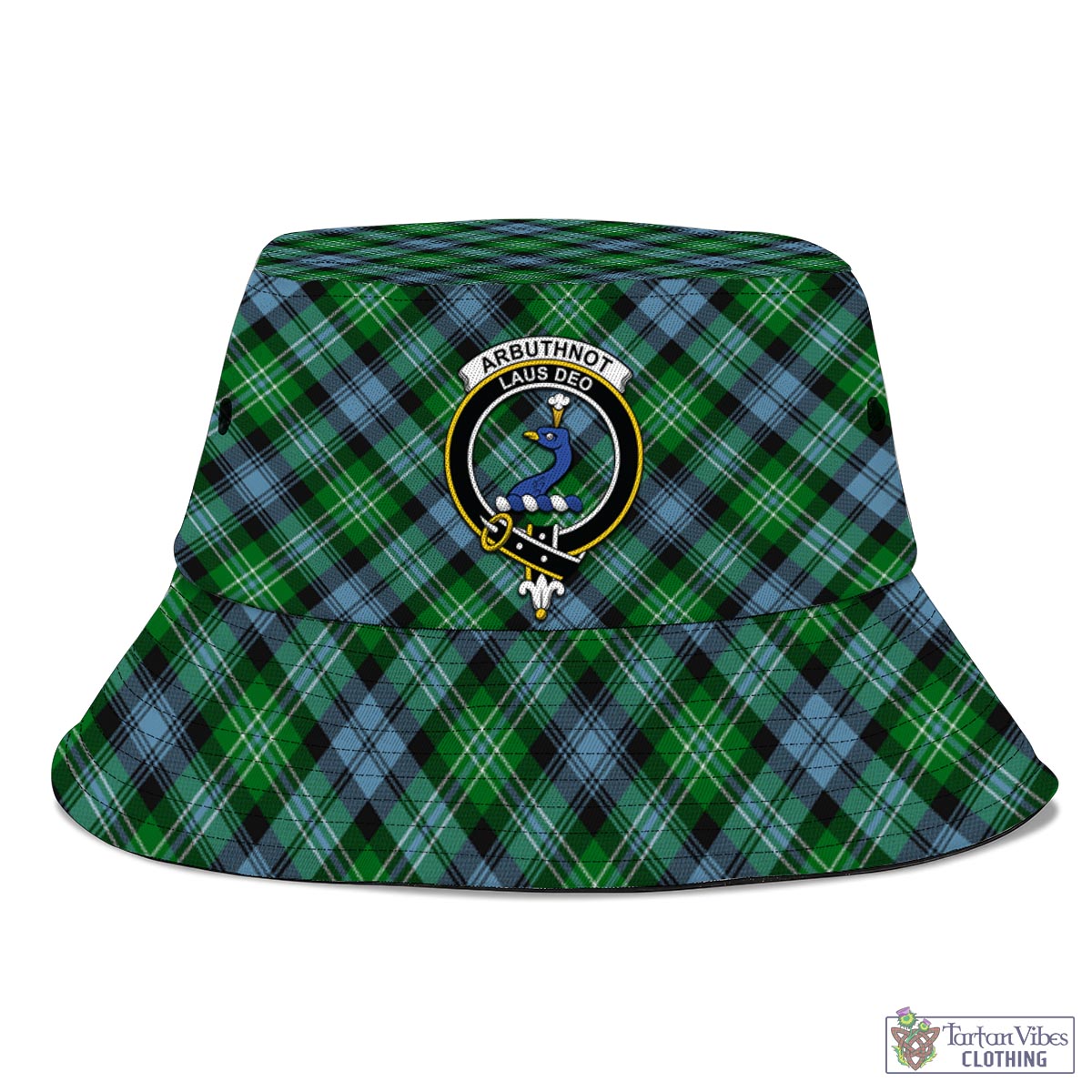 Tartan Vibes Clothing Arbuthnot Ancient Tartan Bucket Hat with Family Crest