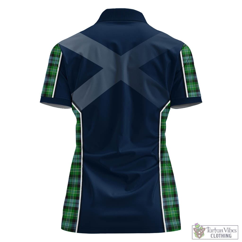 Tartan Vibes Clothing Arbuthnot Ancient Tartan Women's Polo Shirt with Family Crest and Scottish Thistle Vibes Sport Style