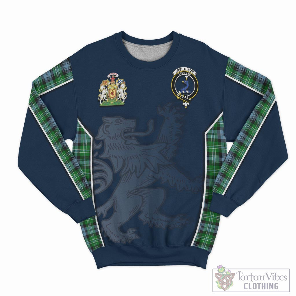 Tartan Vibes Clothing Arbuthnot Ancient Tartan Sweater with Family Crest and Lion Rampant Vibes Sport Style