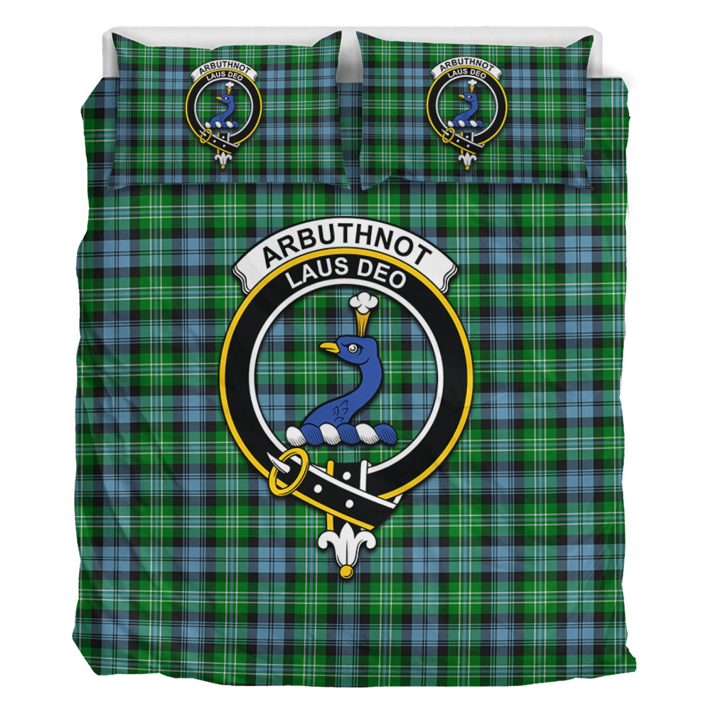 Arbuthnot Ancient Tartan Bedding Set with Family Crest - Tartan Vibes Clothing