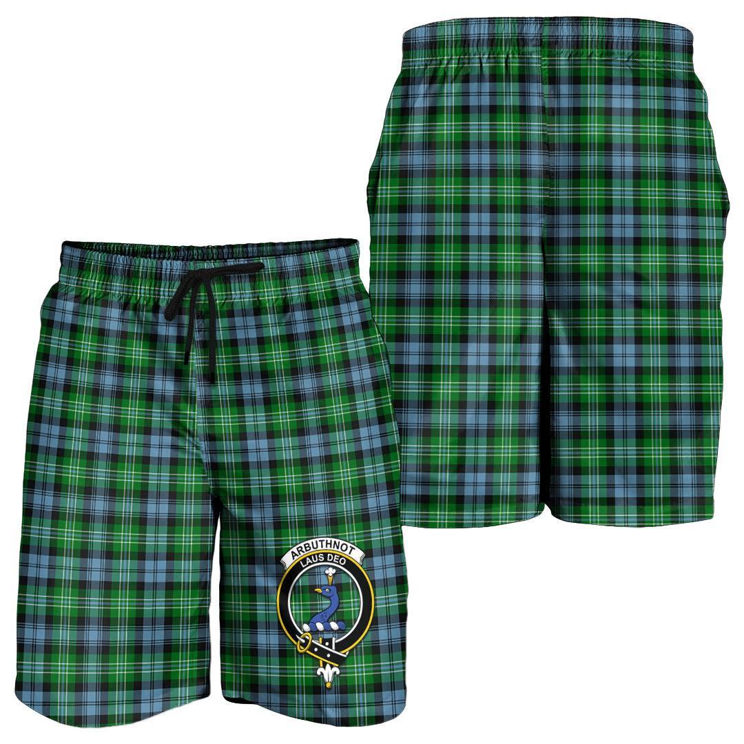 Arbuthnot Ancient Tartan Mens Shorts with Family Crest - Tartanvibesclothing