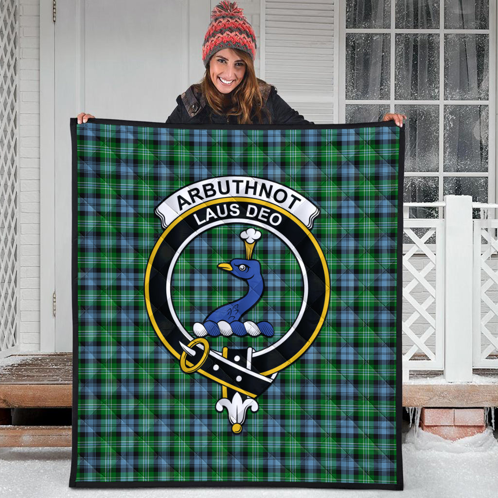 Arbuthnot Ancient Tartan Quilt with Family Crest - Tartanvibesclothing