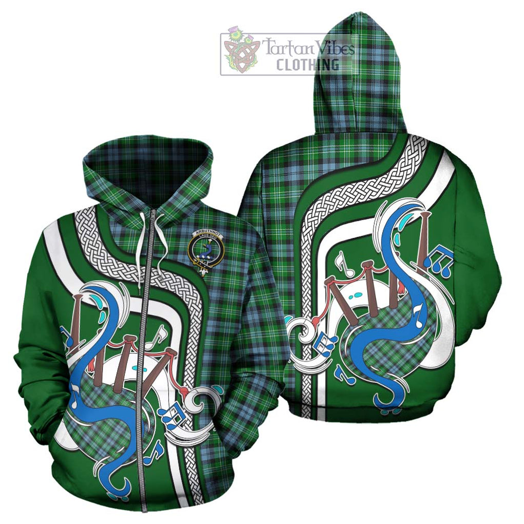 Arbuthnot Ancient Tartan Hoodie with Epic Bagpipe Style - Tartanvibesclothing Shop