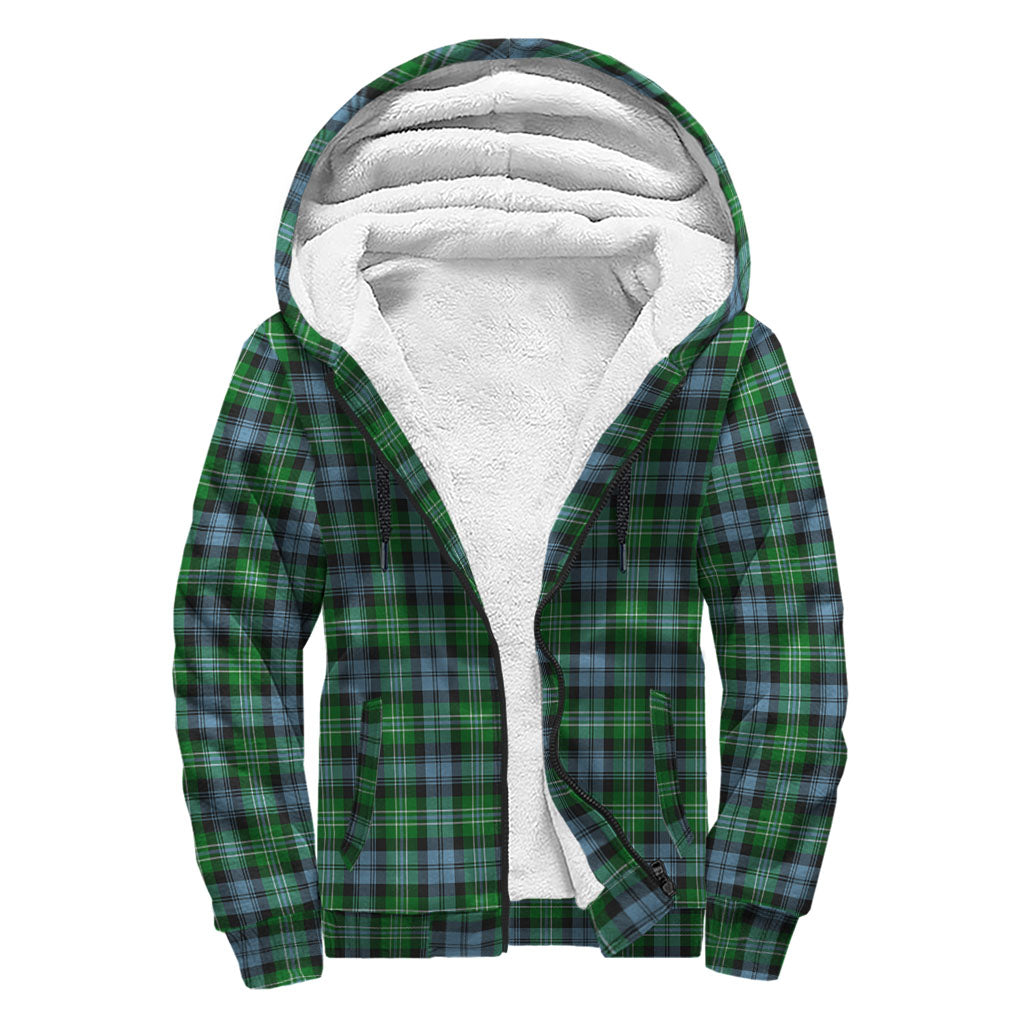 Arbuthnot Ancient Tartan Sherpa Hoodie with Family Crest - Tartanvibesclothing