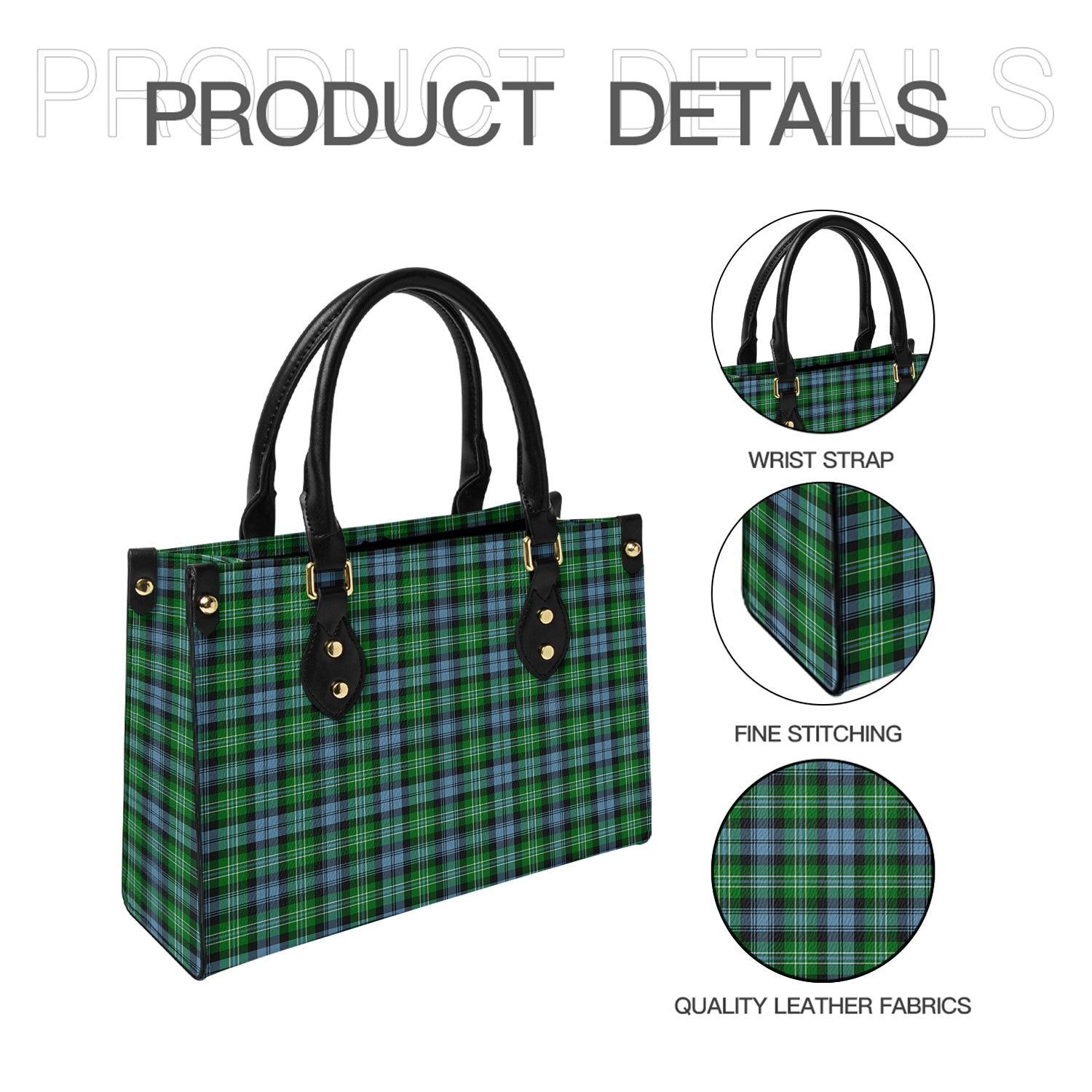 Arbuthnot Ancient Tartan Leather Bag - Tartanvibesclothing