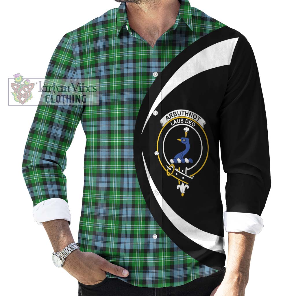 Tartan Vibes Clothing Arbuthnot Ancient Tartan Long Sleeve Button Up with Family Crest Circle Style