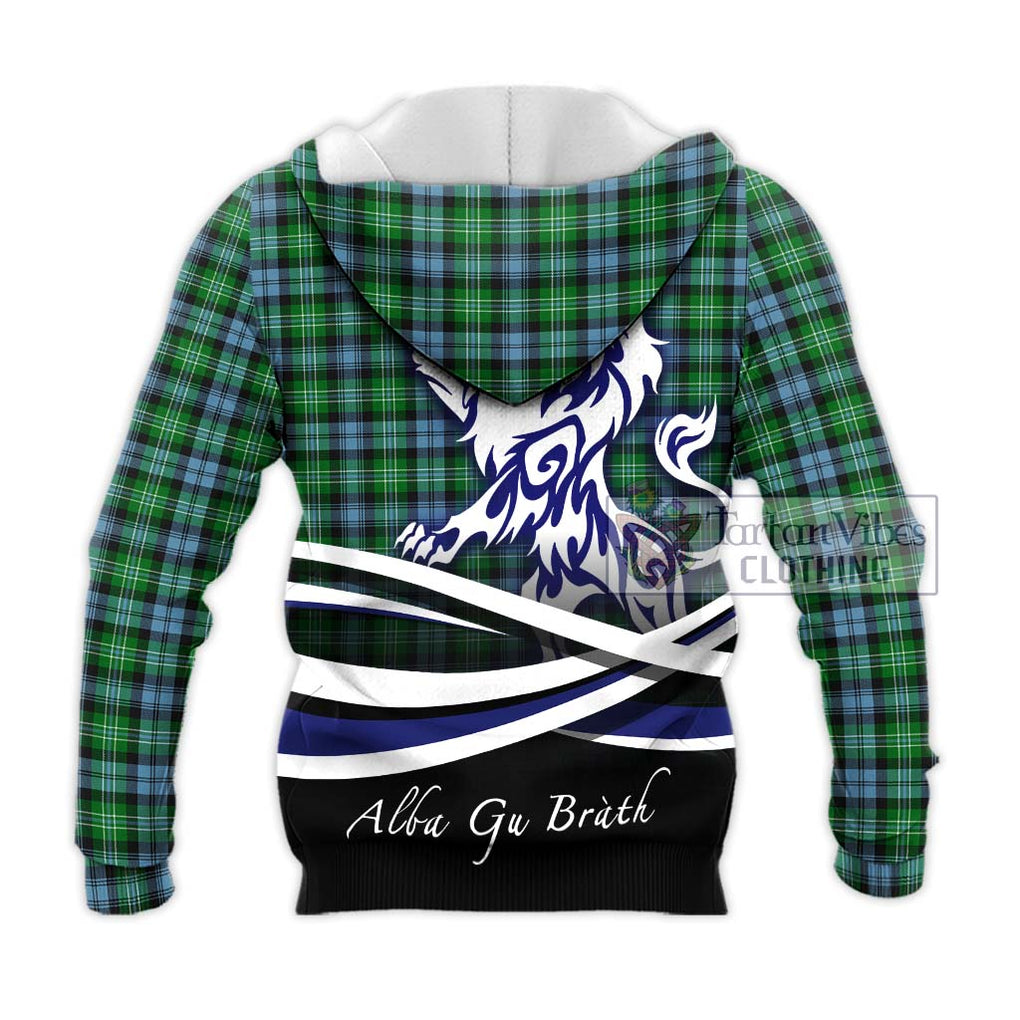 Arbuthnot Ancient Tartan Knitted Hoodie with Alba Gu Brath Regal Lion Emblem - Tartanvibesclothing Shop