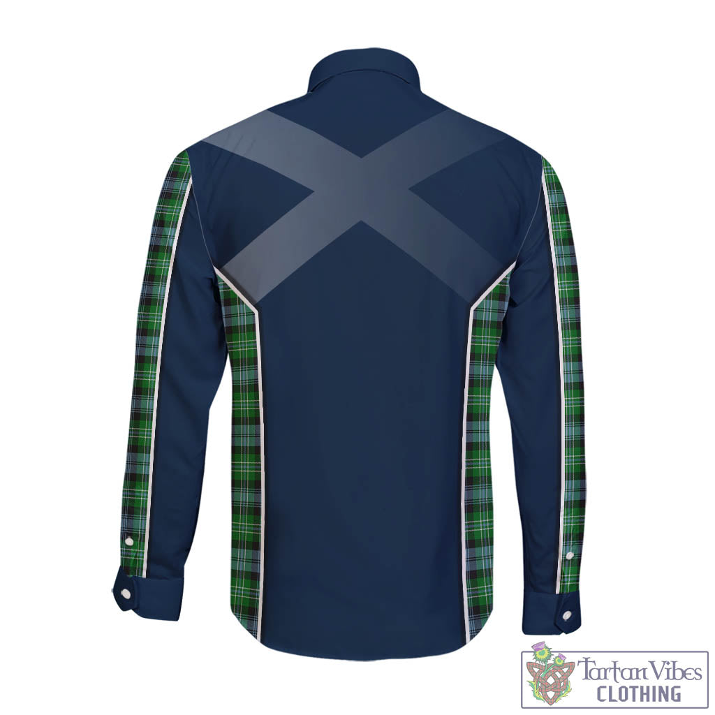 Tartan Vibes Clothing Arbuthnot Ancient Tartan Long Sleeve Button Up Shirt with Family Crest and Scottish Thistle Vibes Sport Style