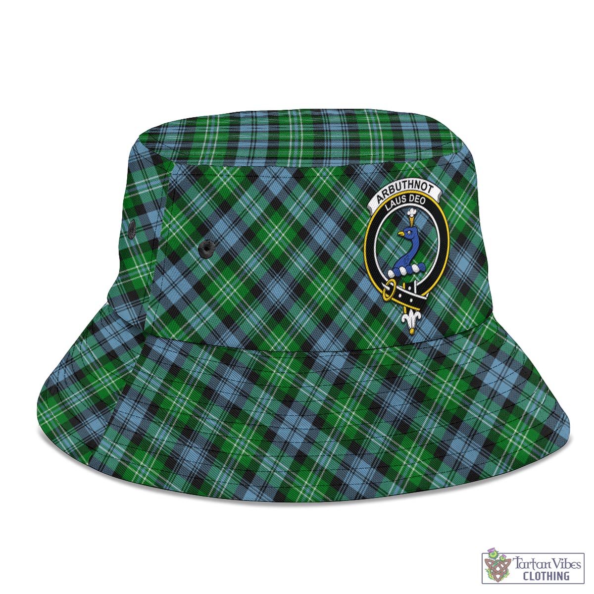 Tartan Vibes Clothing Arbuthnot Ancient Tartan Bucket Hat with Family Crest