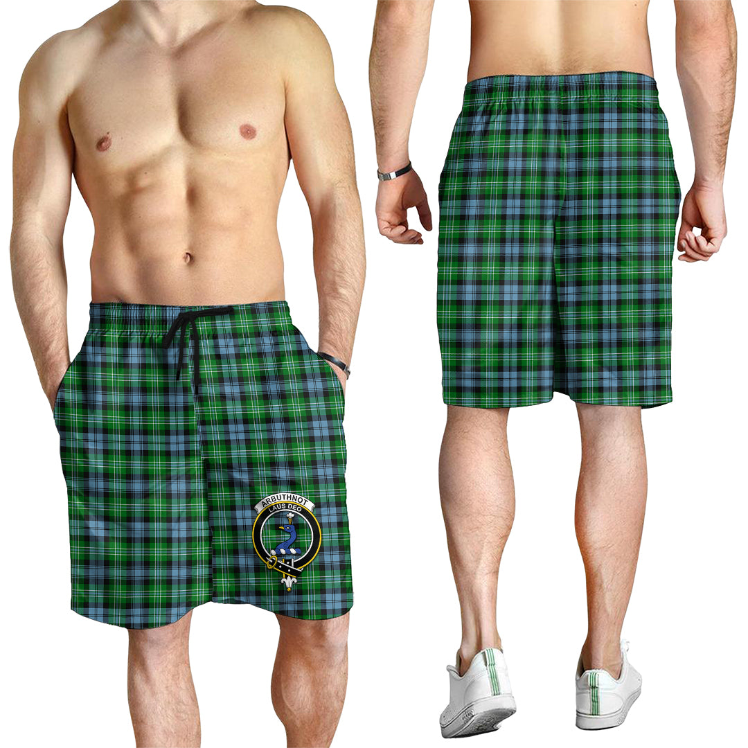 Arbuthnot Ancient Tartan Mens Shorts with Family Crest - Tartanvibesclothing