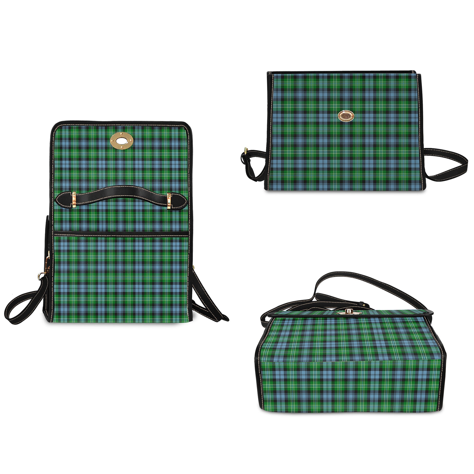 Arbuthnot Ancient Tartan Leather Strap Waterproof Canvas Bag - Tartanvibesclothing