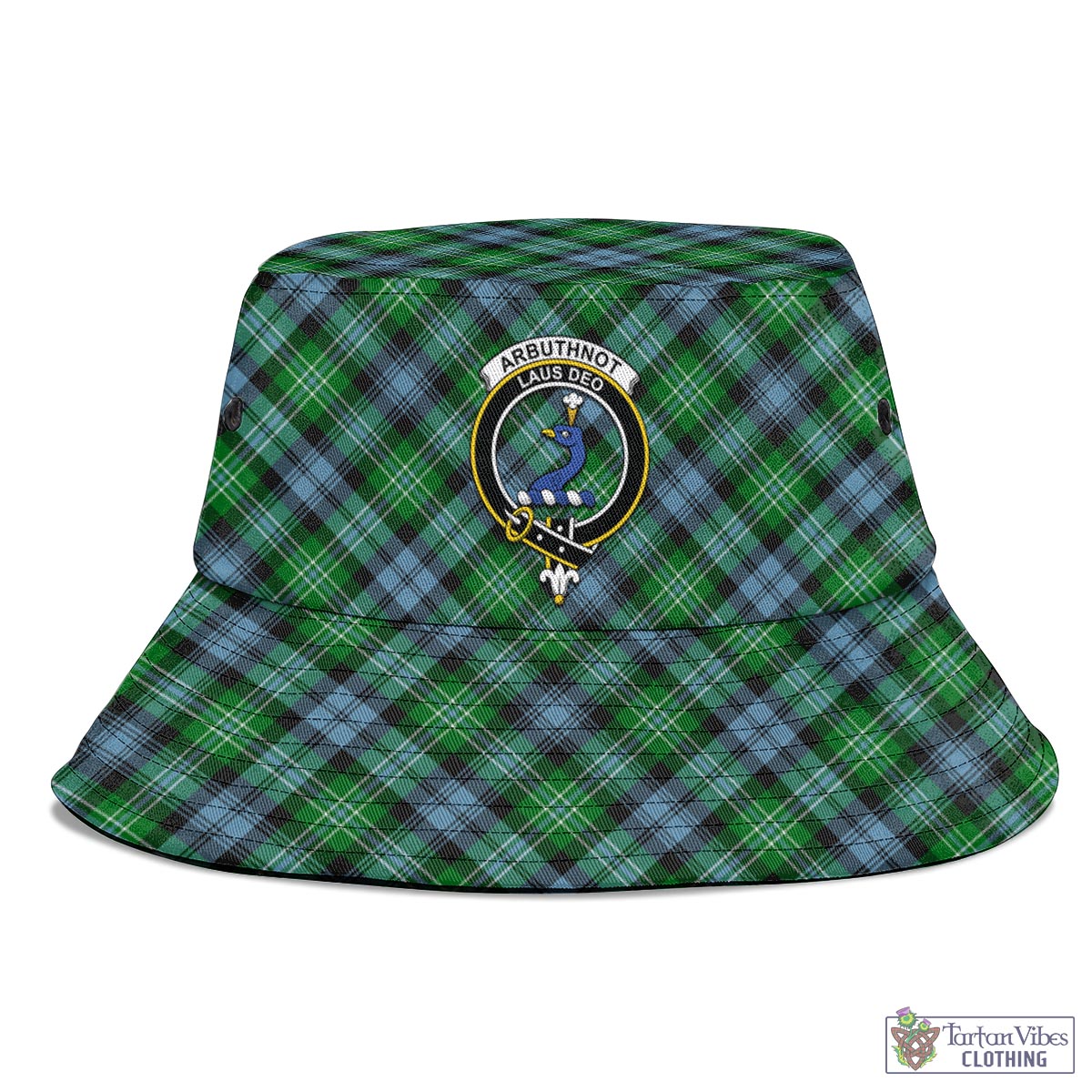 Tartan Vibes Clothing Arbuthnot Ancient Tartan Bucket Hat with Family Crest