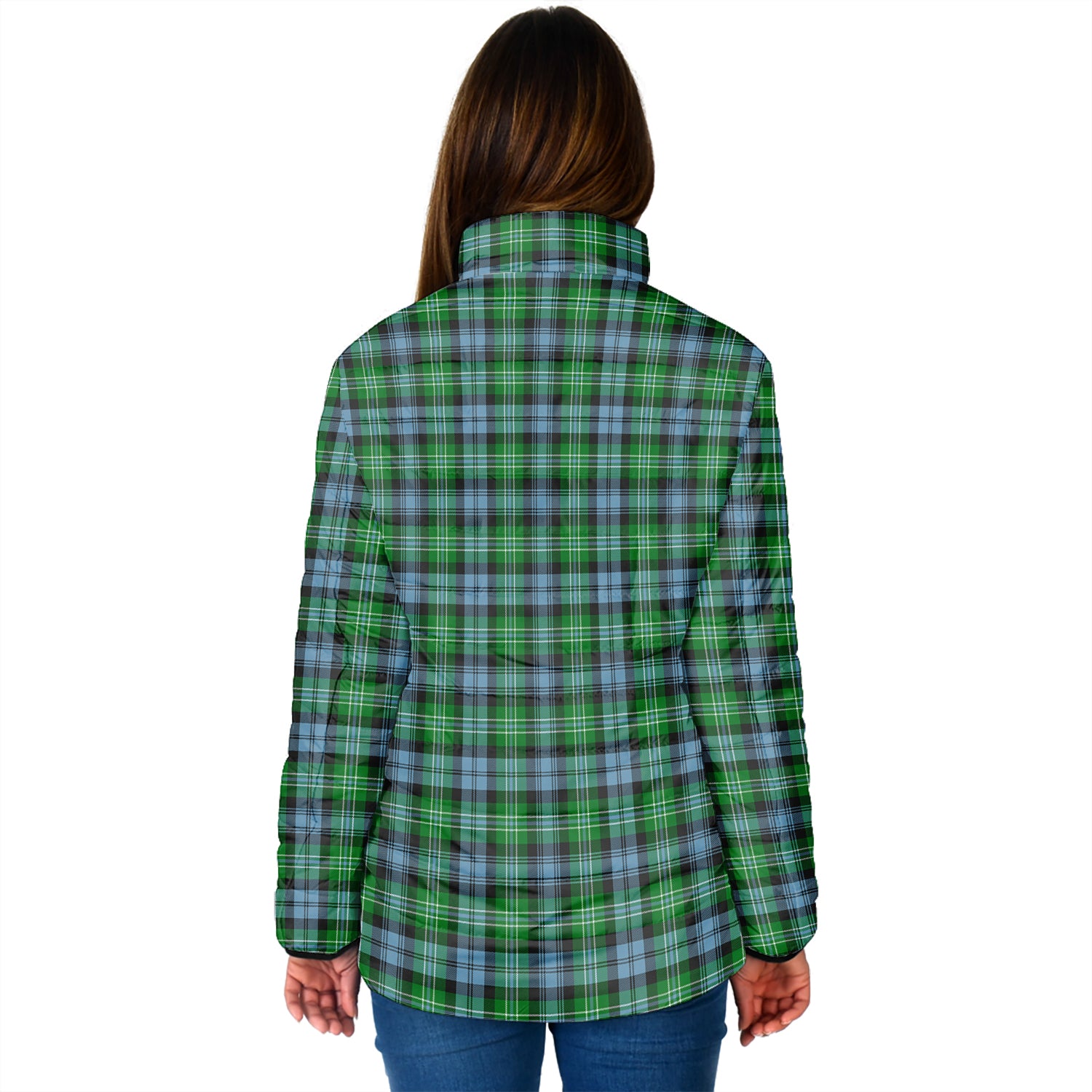 Arbuthnot Ancient Tartan Padded Jacket with Family Crest - Tartan Vibes Clothing