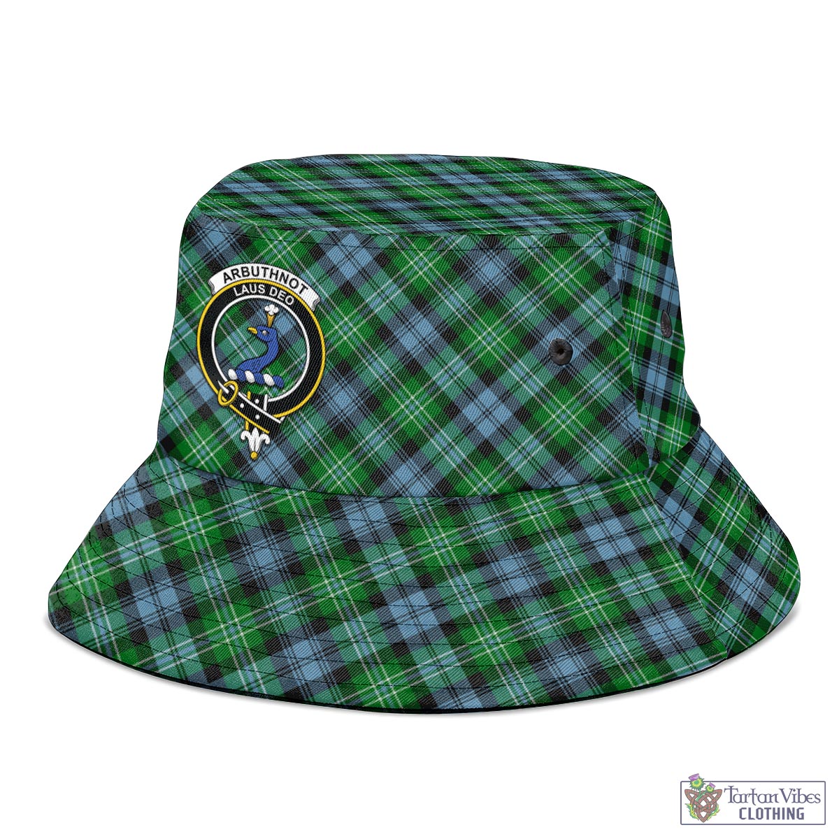 Tartan Vibes Clothing Arbuthnot Ancient Tartan Bucket Hat with Family Crest