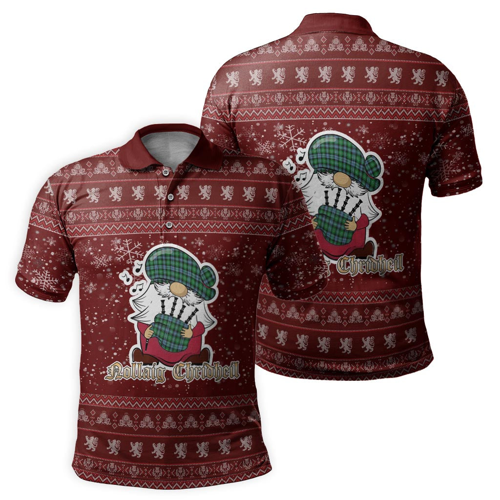 Arbuthnot Ancient Clan Christmas Family Polo Shirt with Funny Gnome Playing Bagpipes - Tartanvibesclothing