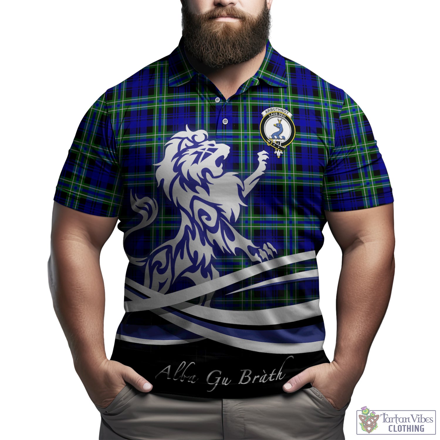 arbuthnot-modern-tartan-polo-shirt-with-alba-gu-brath-regal-lion-emblem