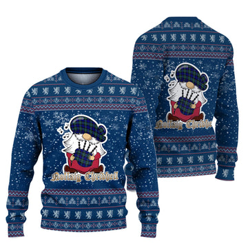 Arbuthnot Modern Clan Christmas Family Ugly Sweater with Funny Gnome Playing Bagpipes