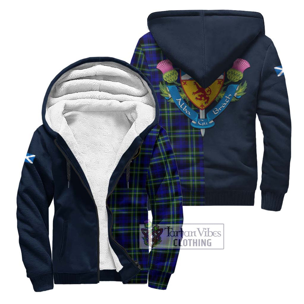 Tartan Vibes Clothing Arbuthnot Modern Tartan Sherpa Hoodie with Scottish Lion Royal Arm Half Style