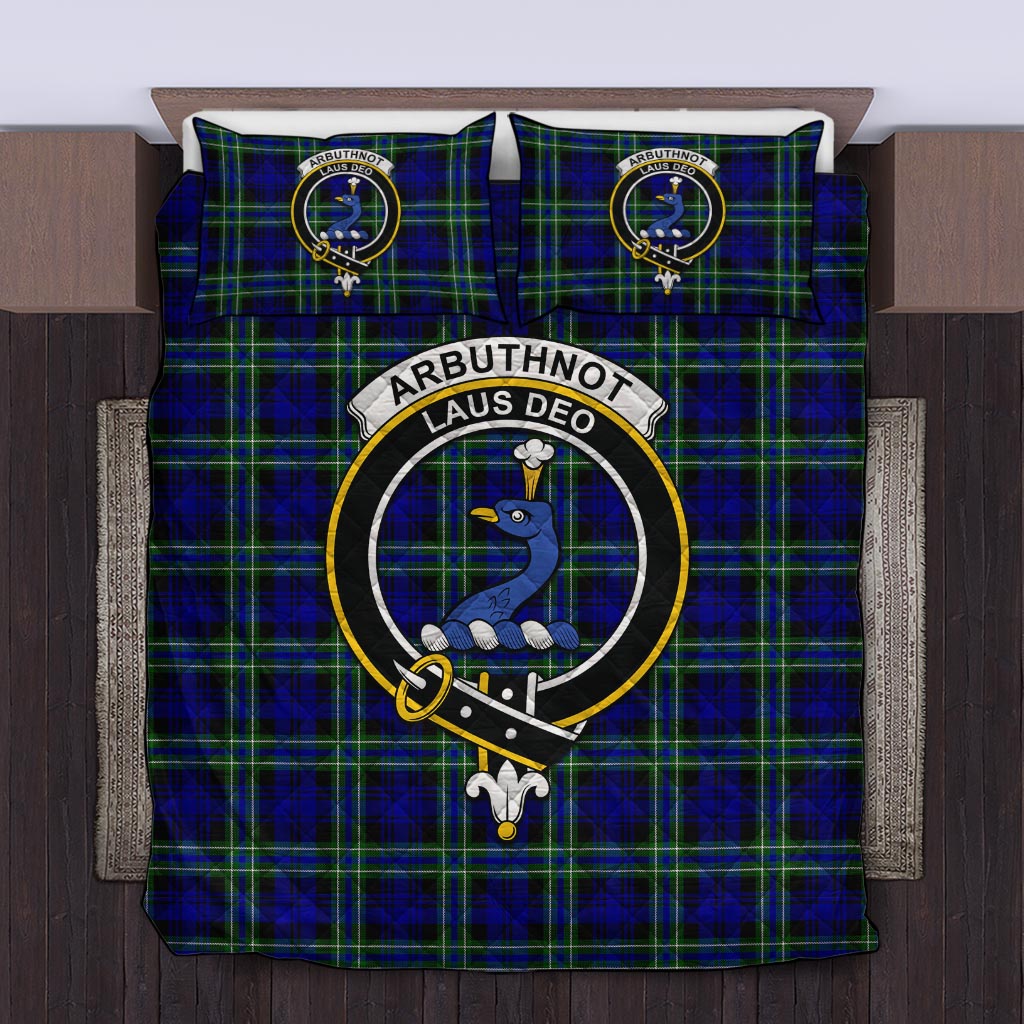 Arbuthnot Modern Tartan Quilt Bed Set with Family Crest Twin - Tartan Vibes Clothing