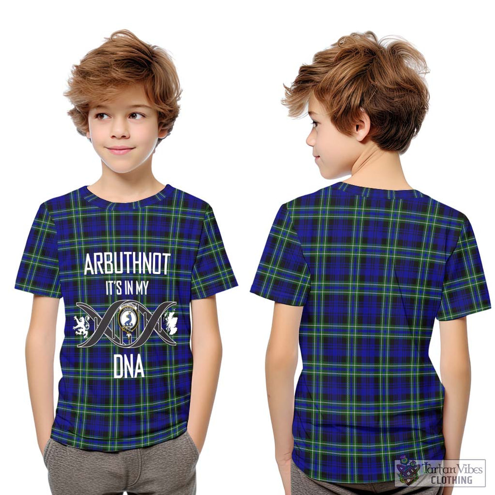 Arbuthnot Modern Tartan Kid T-Shirt with Family Crest DNA In Me Style Youth XL Size14 - Tartanvibesclothing Shop