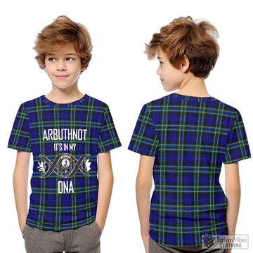 Arbuthnot Modern Tartan Kid T-Shirt with Family Crest DNA In Me Style