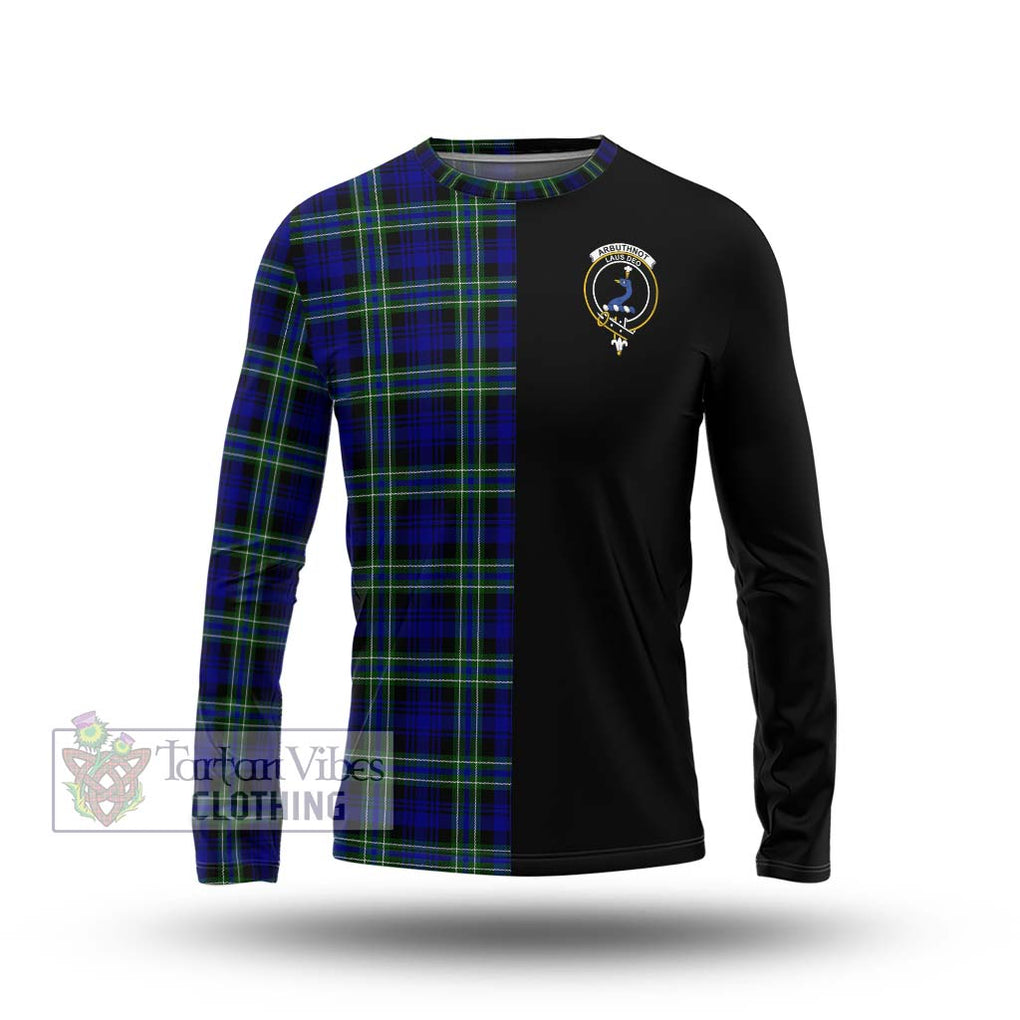 Arbuthnot Modern Tartan Long Sleeve T-Shirt with Family Crest and Half Of Me Style Unisex - Tartanvibesclothing Shop