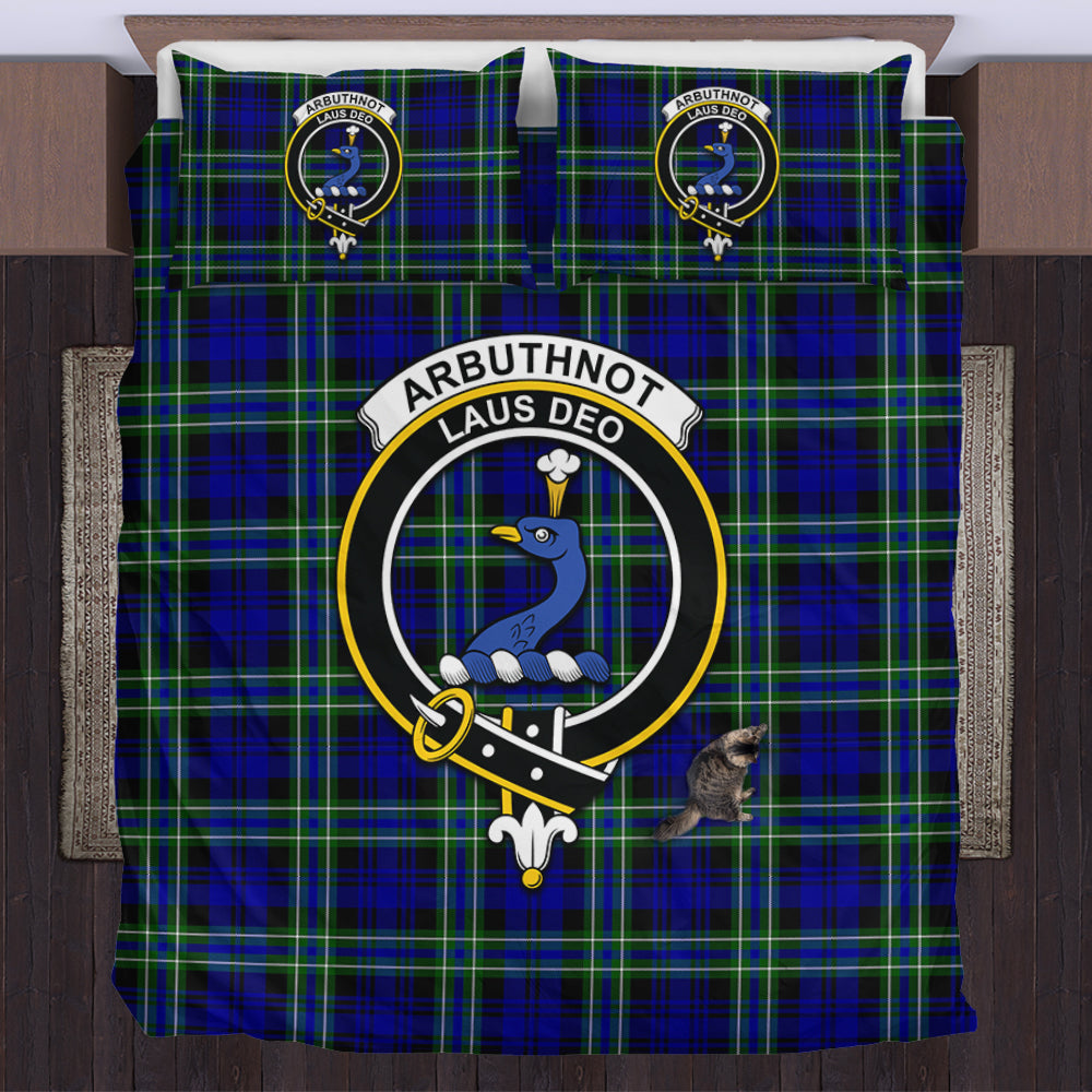 Arbuthnot Modern Tartan Bedding Set with Family Crest US Bedding Set - Tartan Vibes Clothing