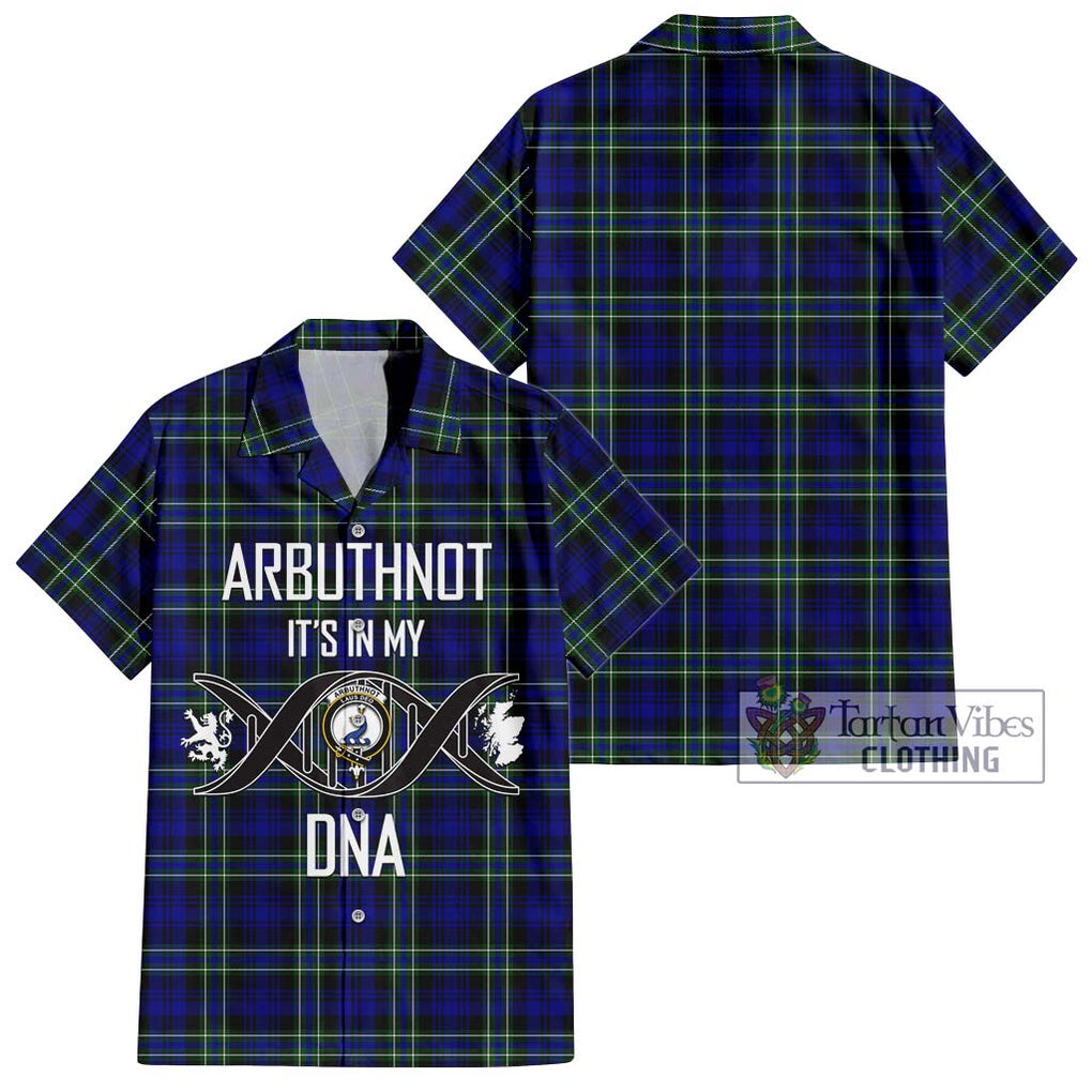 Arbuthnot Modern Tartan Short Sleeve Button Shirt with Family Crest DNA In Me Style Kid - Tartanvibesclothing Shop