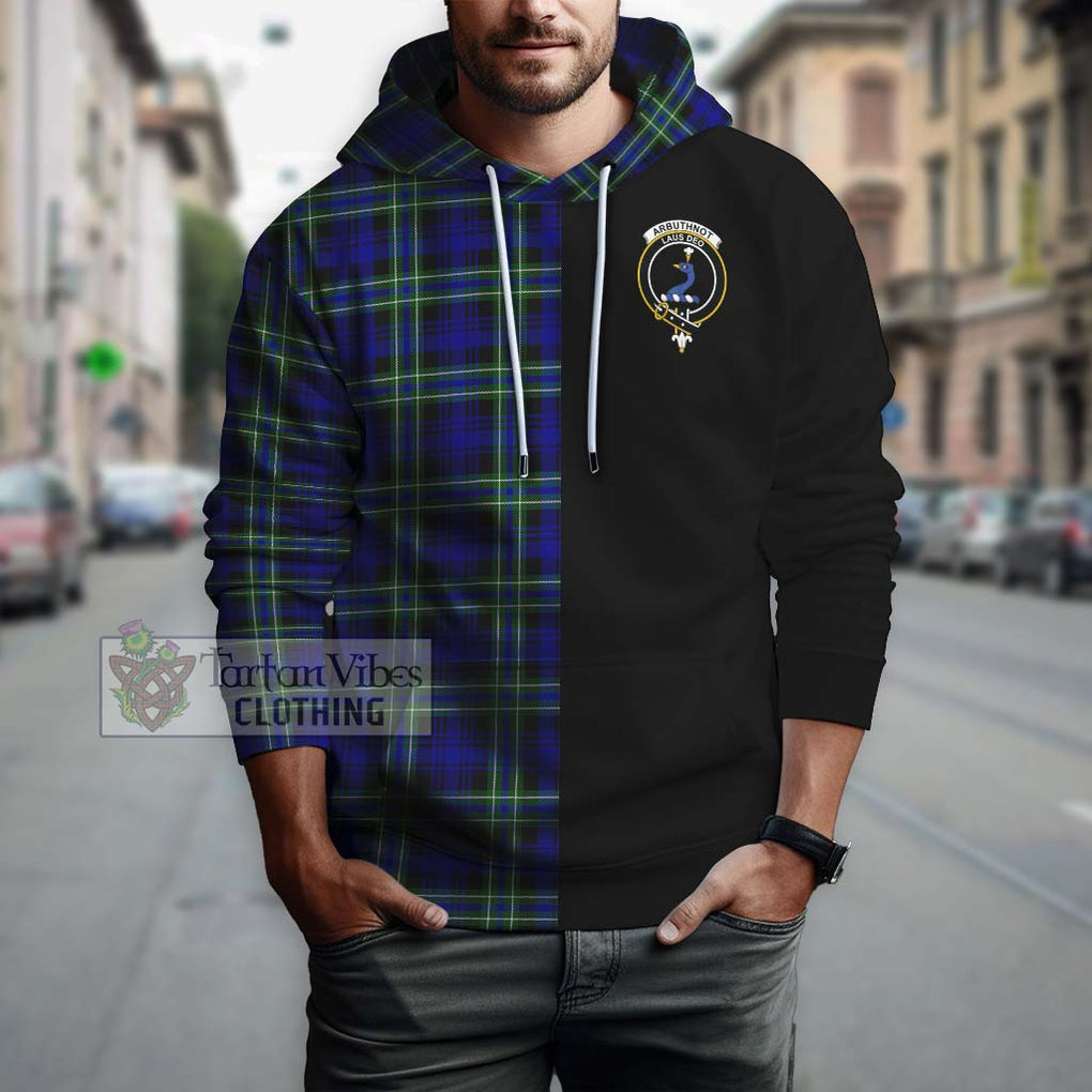 Arbuthnot Modern Tartan Hoodie with Family Crest and Half Of Me Style Zip Hoodie - Tartanvibesclothing Shop