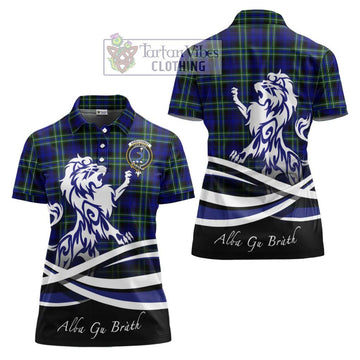 Arbuthnot Modern Tartan Women's Polo Shirt with Alba Gu Brath Regal Lion Emblem