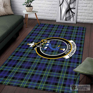 Arbuthnot Modern Tartan Area Rug with Family Crest