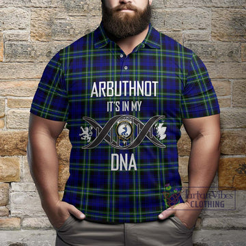 Arbuthnot Modern Tartan Polo Shirt with Family Crest DNA In Me Style