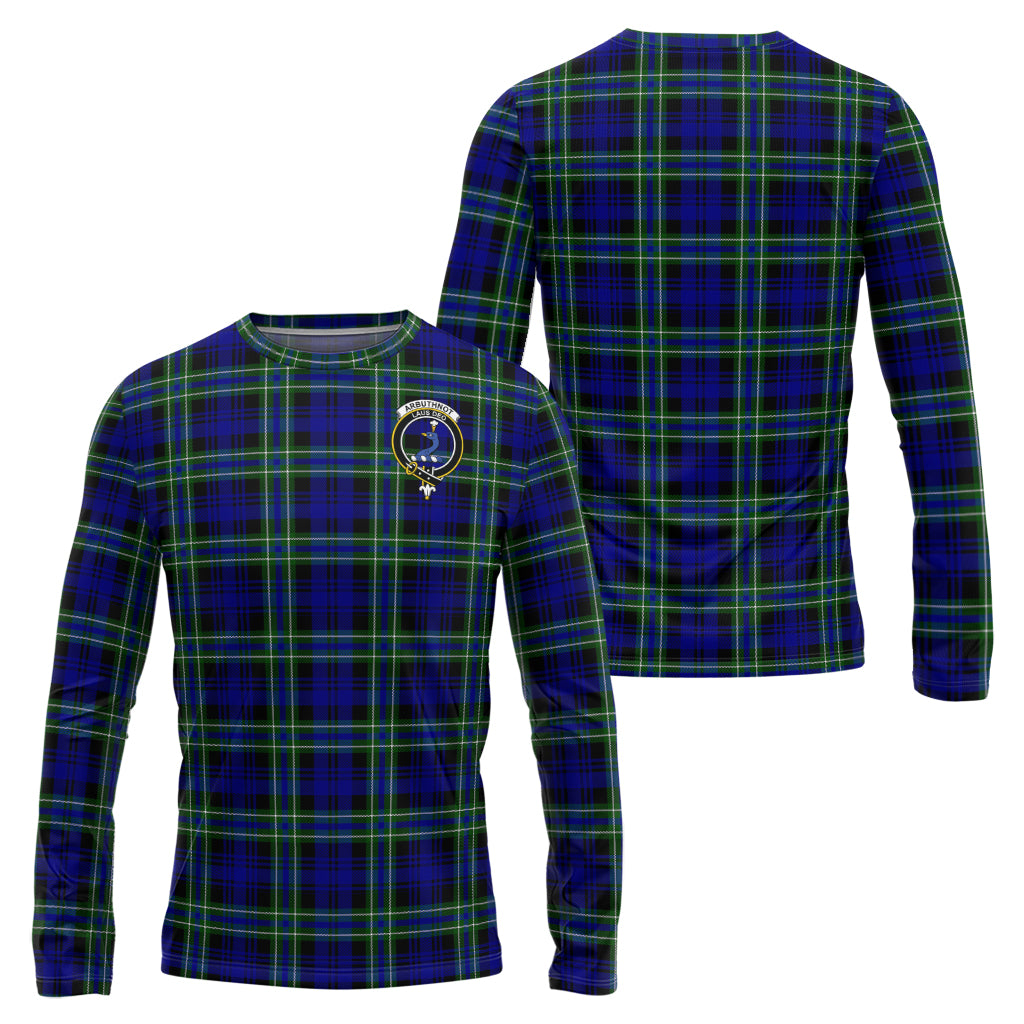 Arbuthnot Modern Tartan Long Sleeve T-Shirt with Family Crest Unisex - Tartanvibesclothing