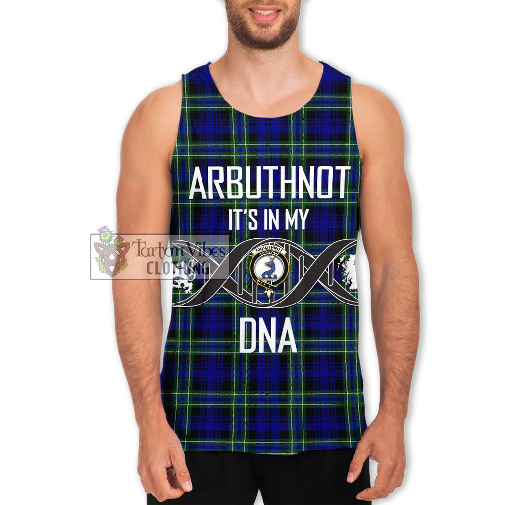 Arbuthnot Modern Tartan Men's Tank Top with Family Crest DNA In Me Style Men - Tartanvibesclothing Shop