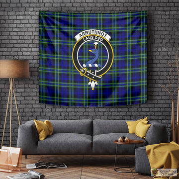 Arbuthnot Modern Tartan Tapestry Wall Hanging and Home Decor for Room with Family Crest